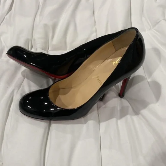 LOUBOUTIN "SIMPLE PUMP -Blk Patent Leather, EU 39.5/US 9.5;  Excellent Condition - Picture 2 of 8